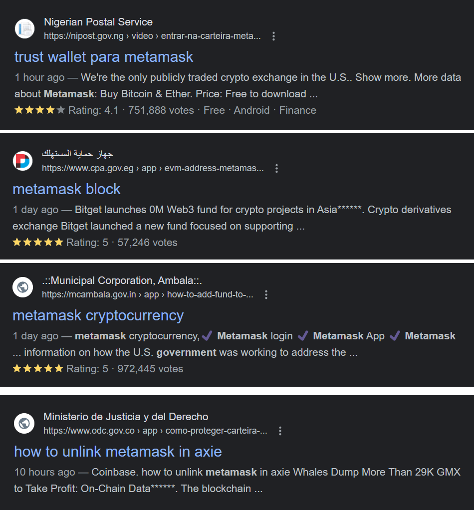MetaMask scammers take over government websites to target crypto investors