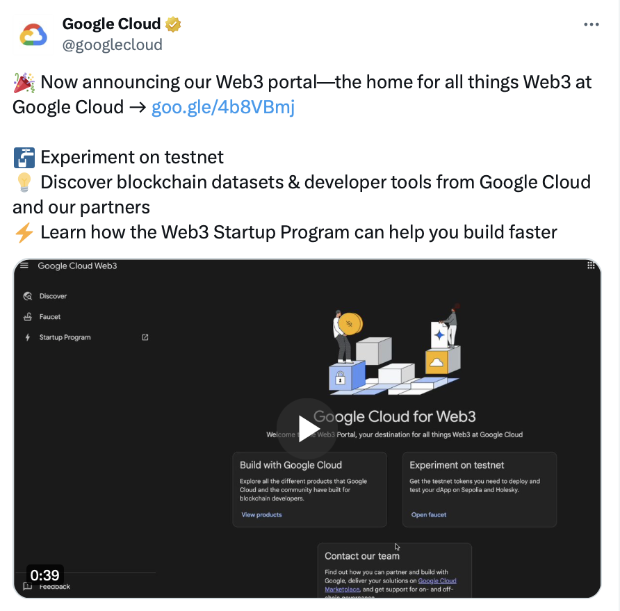 Google Cloud’s Web3 portal launch sparks debate in crypto industry